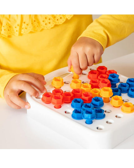 Educational Insights Design & Drill Patterns & Shapes Drill Toy, 58 Pieces with Toy Drill, Preschool STEM Toy for Home & Classroom, Ages 3+