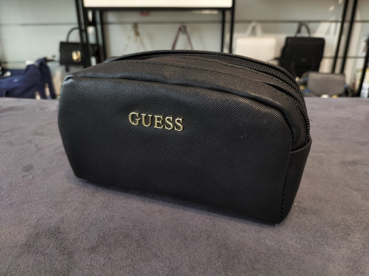 Guess Vanille Double Zip Black Cosmetic Bag - Pwrianp0173 - Bla