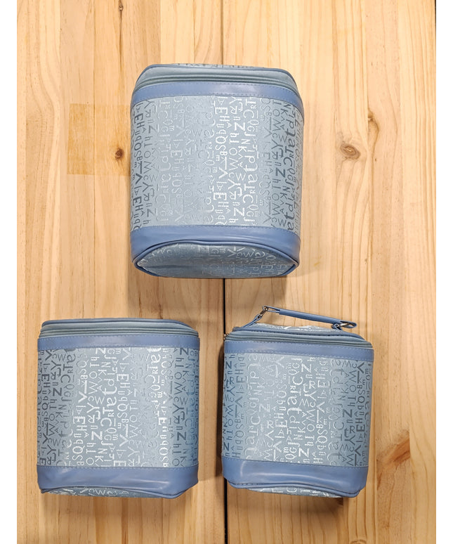 Makeup Bag for Women 3 set / Color Blue