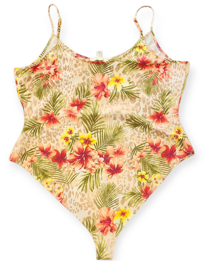 FOREVER 21+ WOMEN'S BODYSUIT WITH FLORAL PRINT