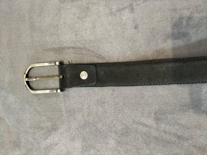 Piccoder Black Leather And Velvet Belt 125/50