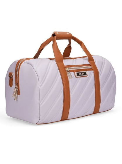 Dkny Lavender Bias Woven Design Medium Soft Sided Duffle Bag