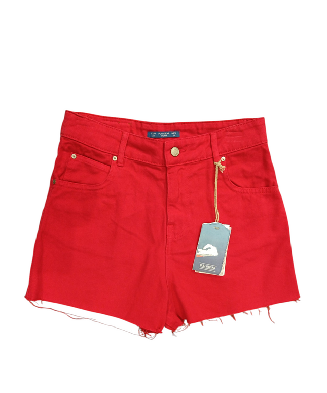 PULL&BEAR DENIM Women's Jeans Shorts Red