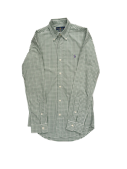 Ralph Lauren green and white gingham women's shirt, flat