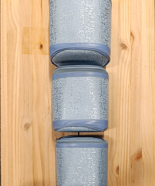 Makeup Bag for Women 3 set / Color Blue