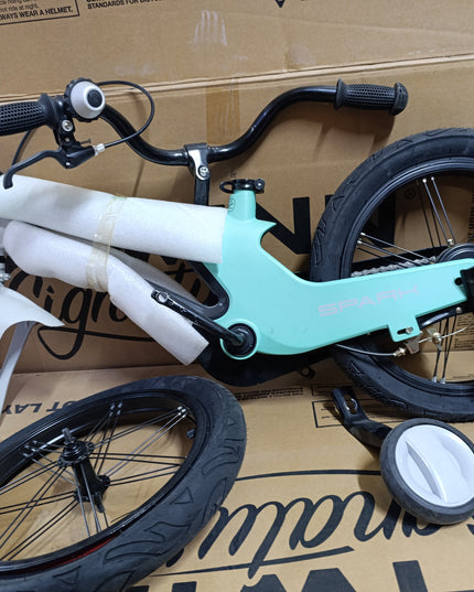Zyklus 16" Spark Magnesium Kids Bike, Alloy Frame-- open box, Lightweight And Durable Bicycle, Adjustable Seat, Disc Brakes, For children Aged 4-8 Years, High Quality, Teal | ZYK-SPRK-TEL