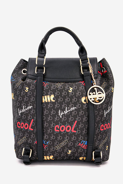 Roccobarocco Womens Backpack - Nero Zaino Letizia Cm-28X33X14 Cassiopea Nero Rbr910B0109N-01