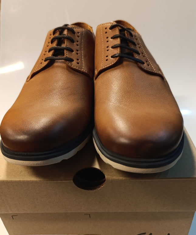 clarks shoes man's Glaston walk dark tan / 2025080008