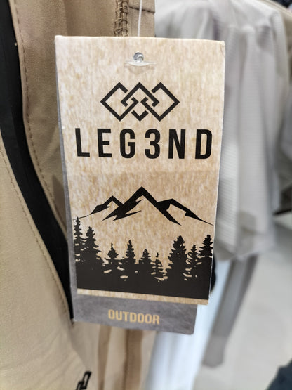 Leg3Nd Men'S Beige Jogger Pants With Black Side Panels