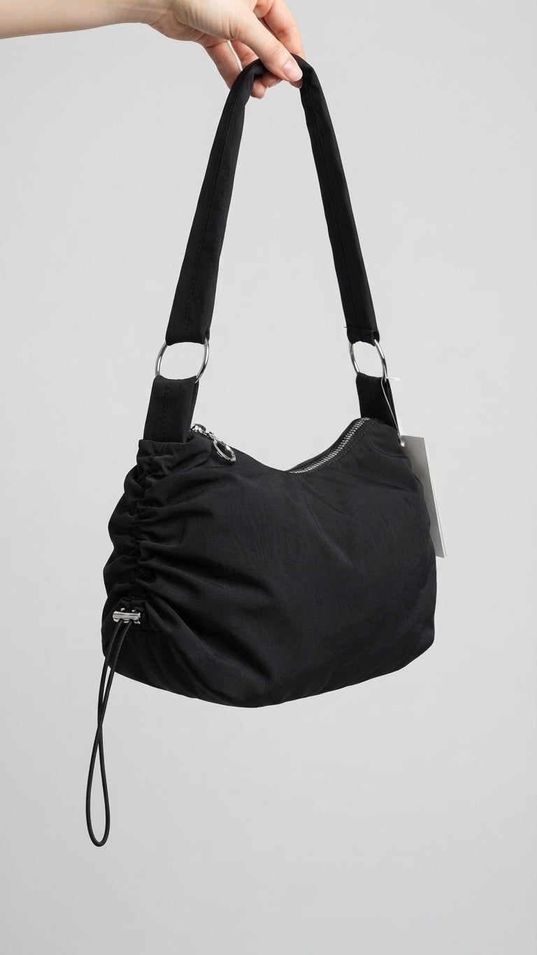 Soft bag Nylon Shoulder Bag black for women xkbfq4118