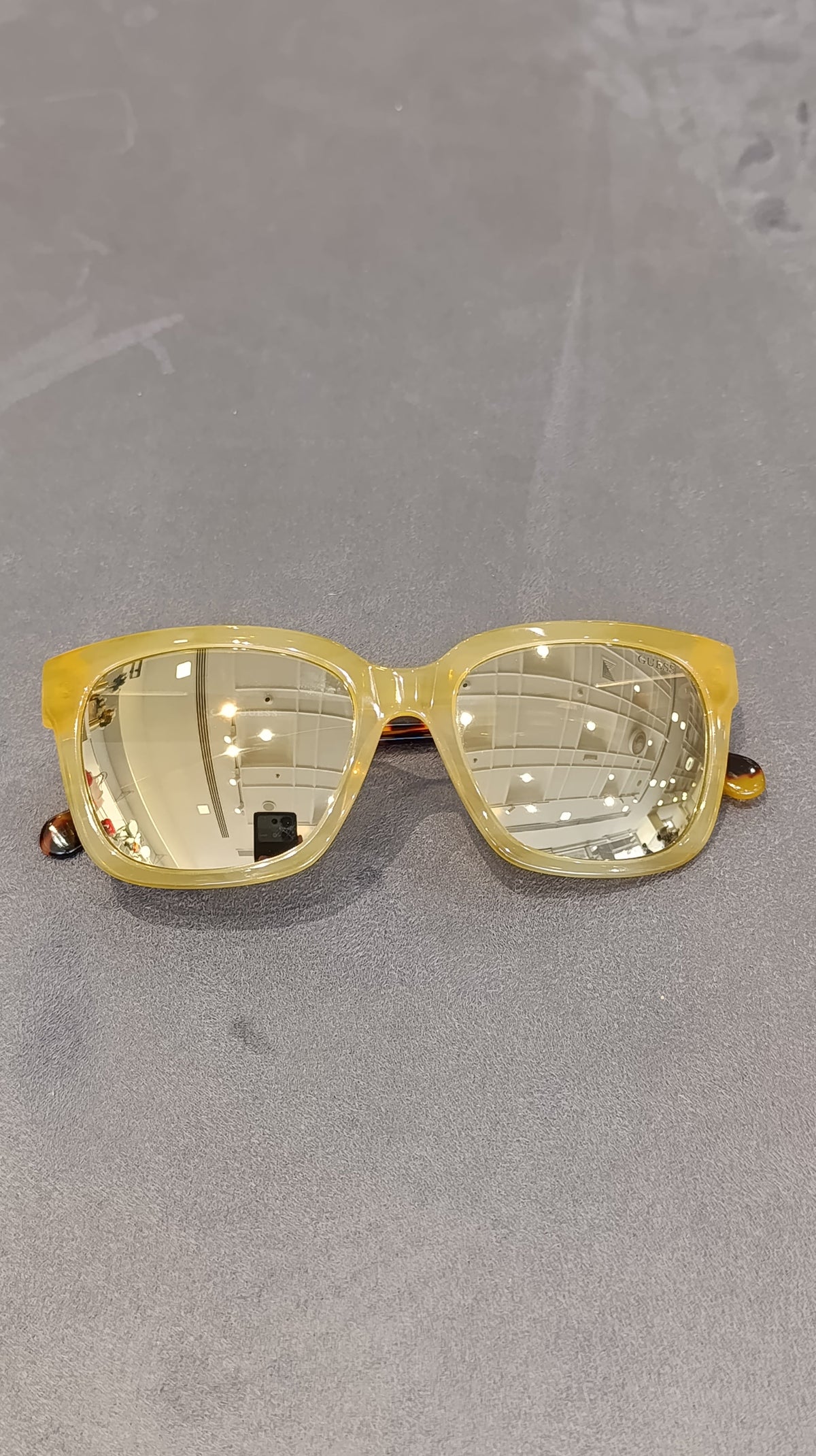 Guess Gu6855 39G Sunglasses – Yellow / Tortoise / Grey