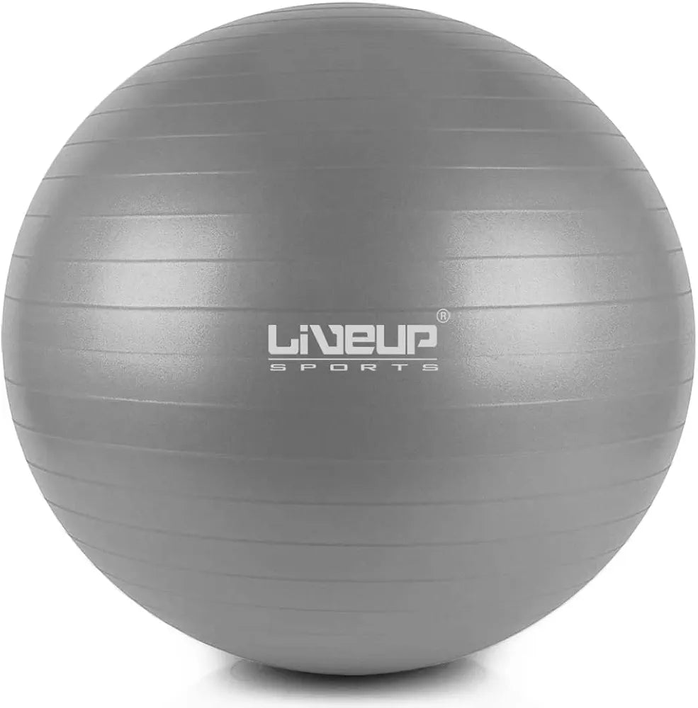 Liveup grey anti-burst gym ball 85cm with logo, front view