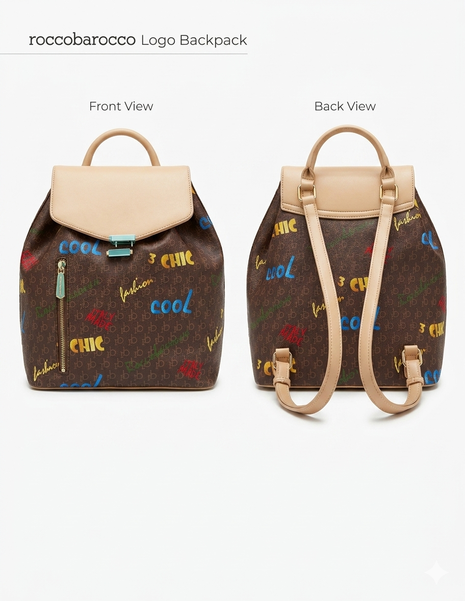 Roccobarocco Womens Backpack Marrone Zaino Letizia - Cassiopea Marrone Cm 28X33X14 Rbr910B0109N-04