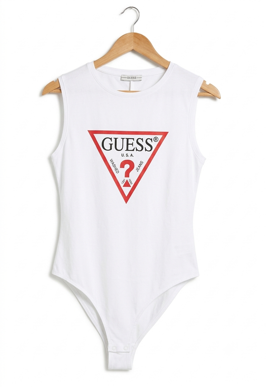Guess Sleeveless Tank Bodysuit (White)