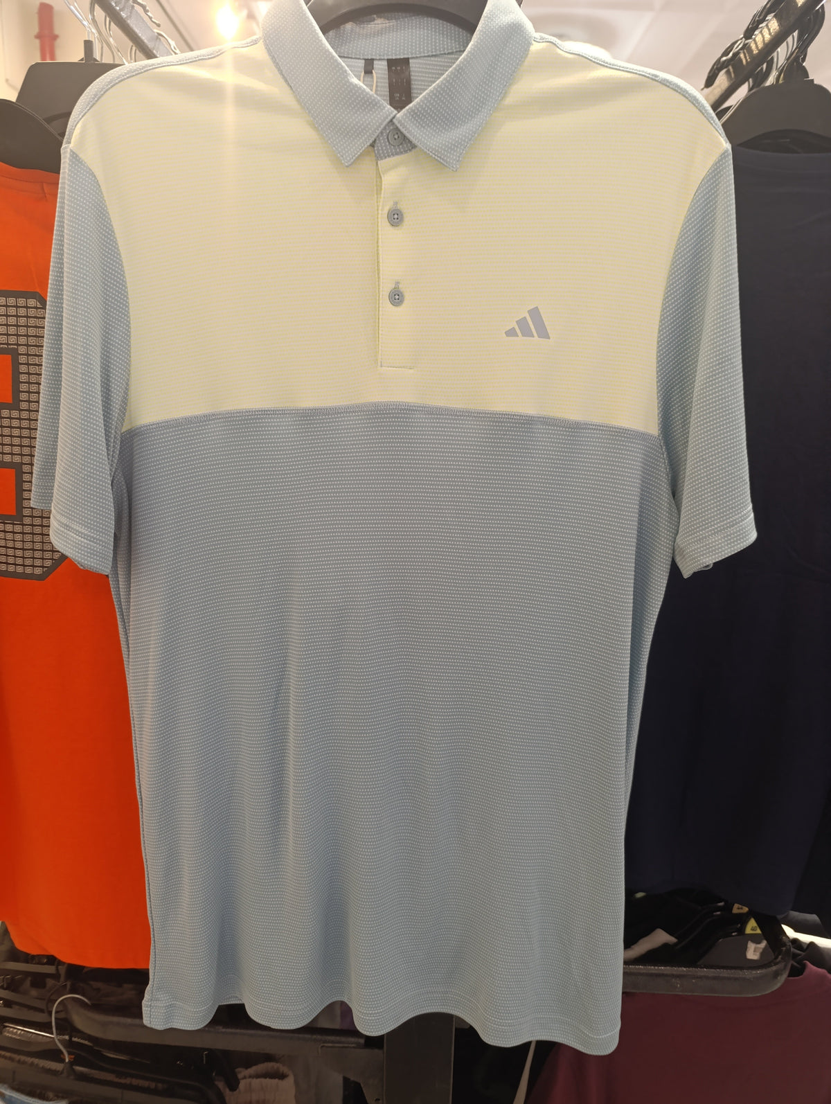 Adidas Men'S Color-Block Polo Shirt – Light Blue & Cream