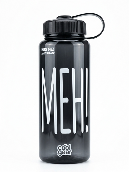 32Oz Cool Gear Meh. Transparent Black Water Bottle