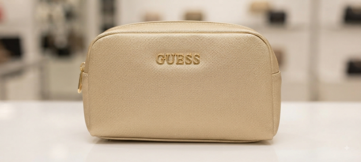 Guess Gold Cosmetic Bag
