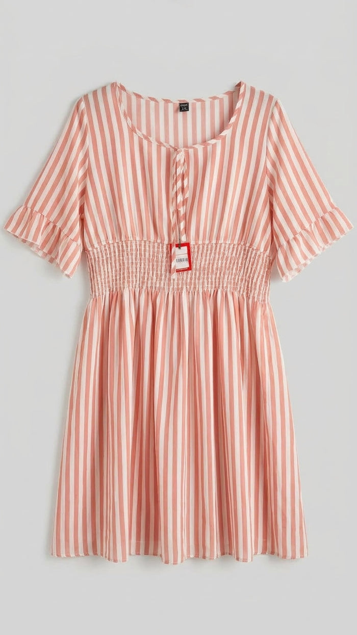 Clearance of Shein Dress – Striped Ruffle Sleeve with Smocked Waist