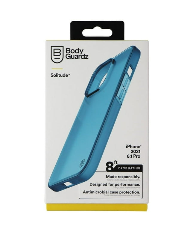 BodyGuardz Solitude Series Gel Case for iPhone 13 Pro - Neon Blue