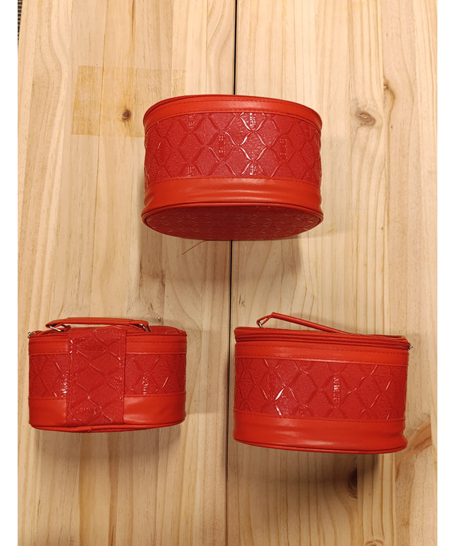 Makeup Bag for Women 3 Set / Color Red