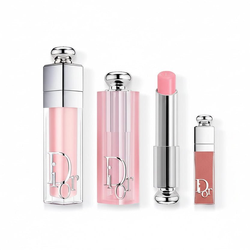 Dior Addict Lip Maximizer, Lip Glow balm and mini gloss lined up