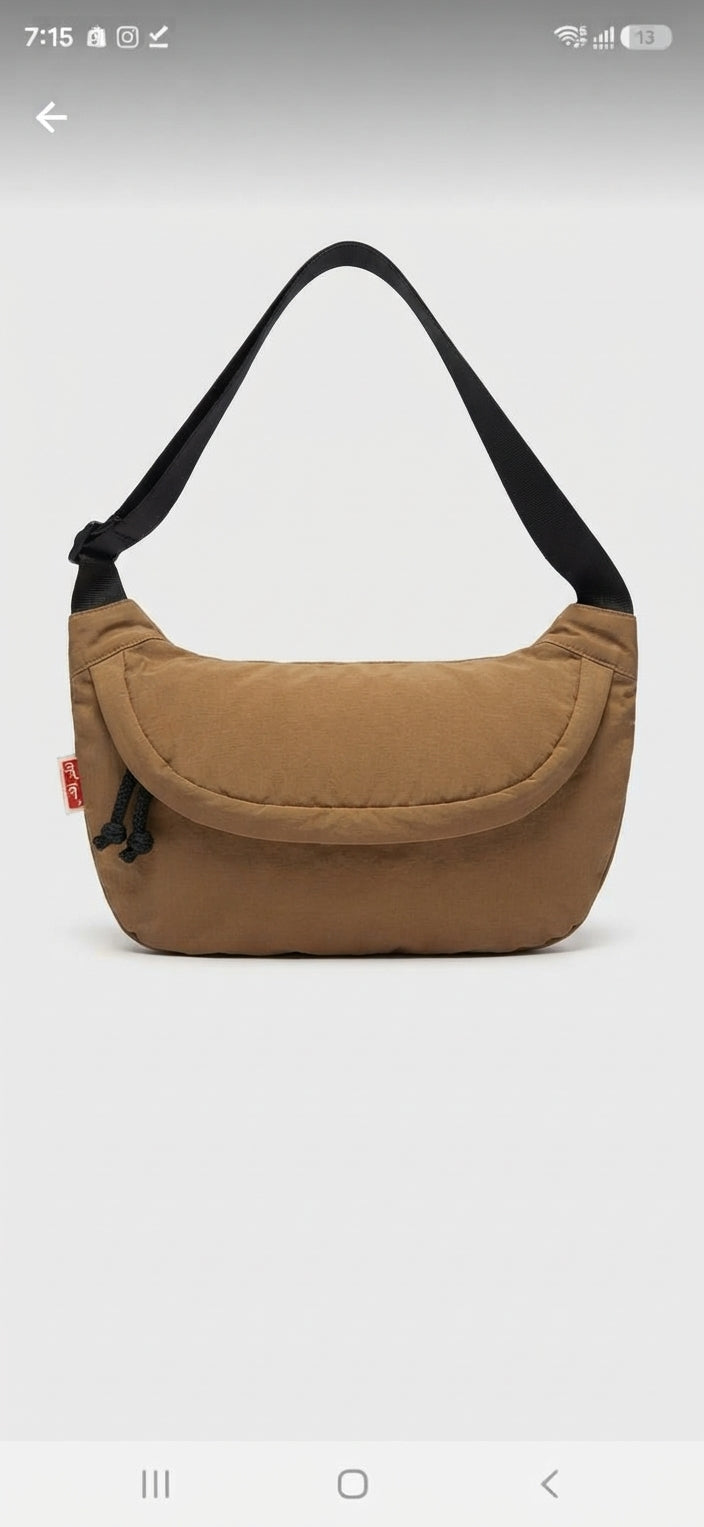 Soft bag Nylon Crossbody Bag honey brown  Unisex xkbfq4800
