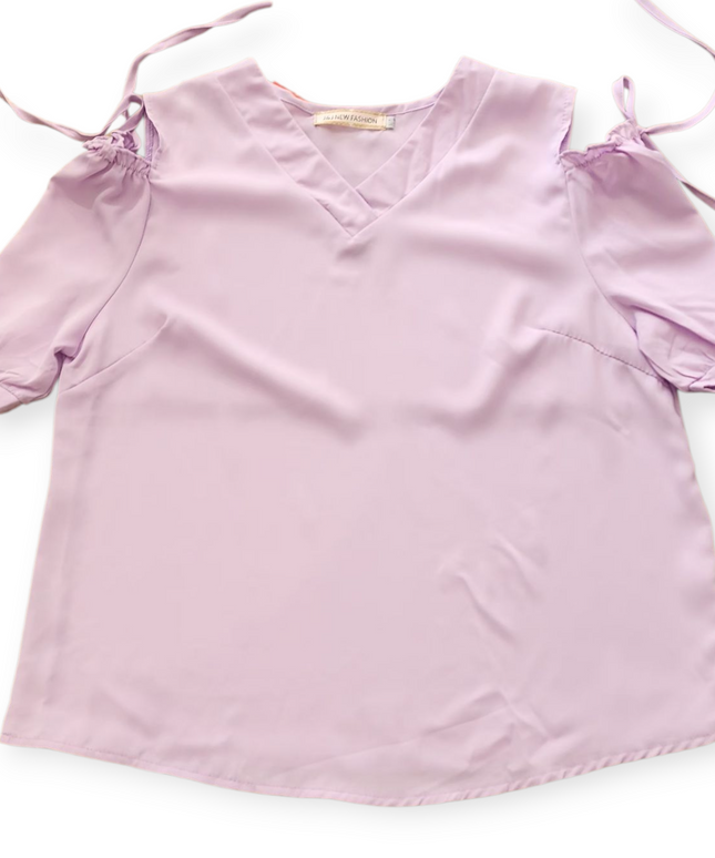 J&J NEW FASHION WOMEN'S PURPLE SHORT SLEEVE TOP