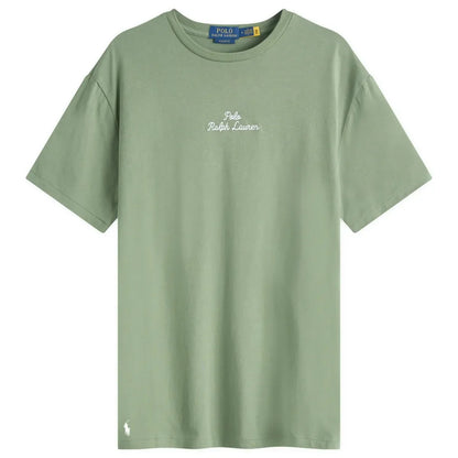 Polo Ralph Lauren Men'S T-Shirt Central Logo Classic Oversized Fit Mid Green