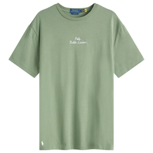 Polo Ralph Lauren Men'S T-Shirt Central Logo Classic Oversized Fit Mid Green