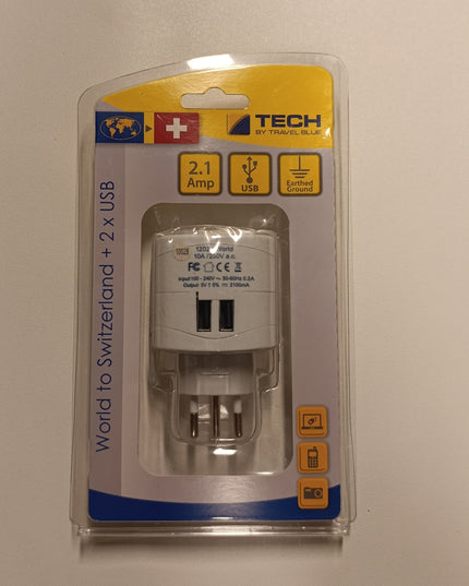 Tech by travel blue world to Switzerland +2×usb