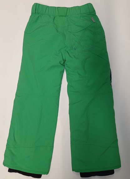 Back of Salomon green ski pants