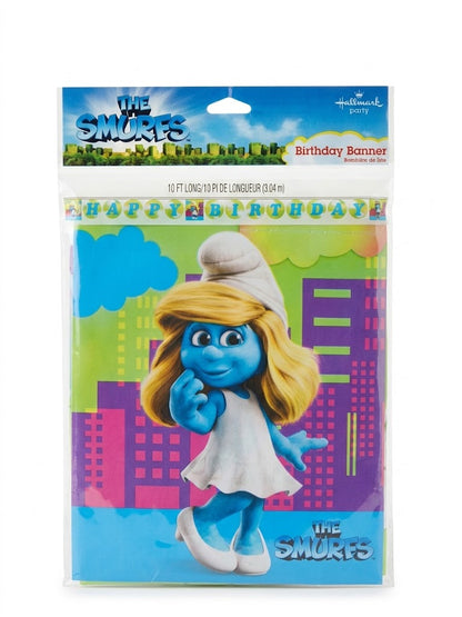 Smurfs Birthday Banner - 10 FT Long/10 Pi De Longueur (3.04m)