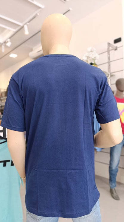 Bs Style Men'S Navy Blue "Earth" Graphic Printed T-Shirt