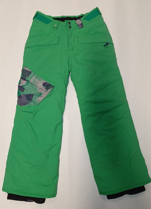 Salomon youth green snowboard ski pants, front