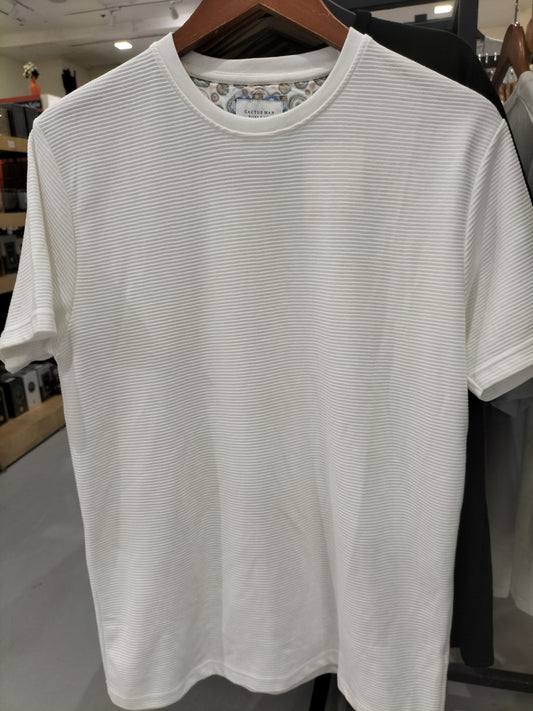 Cactus Man Ricky Singh White T-Shirt With Multiple Layered Lines
