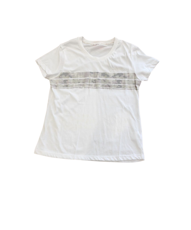 Dunlop Motorsport women's white T Shirt with Cameo Print