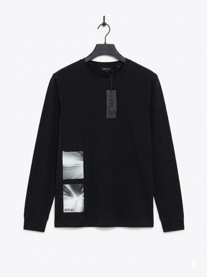 Clearance of Replay Sweatshirt – Men's Graphic Print Crewneck Sweater