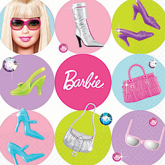 Designware Barbie 16Pcs Beverage Napkins (24.7 X 24.7 Cm)