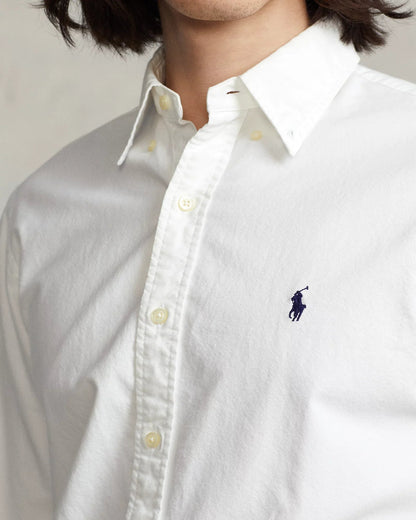 Ralph Lauren Garment-Dyed Oxford Shirt, Classic Fit, White