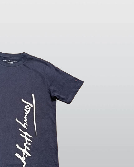 Tommy Hilfiger Men’s Navy Cotton T-Shirt – Classic Logo