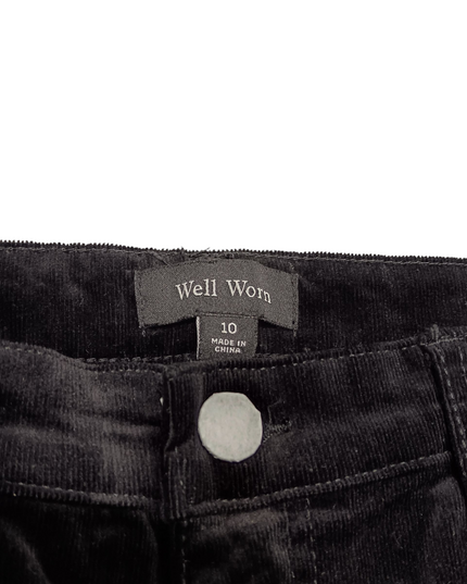 SIZE: 30 - Well Worn Women High Rise Corduroy Skinny Pant (Black 10/30)