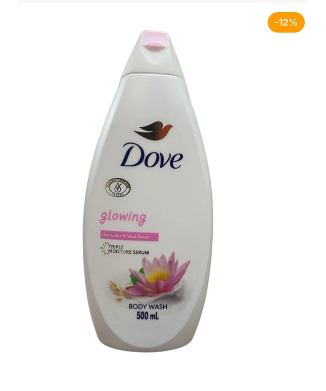 Dove glowing rice water & lotus body wash 500ml