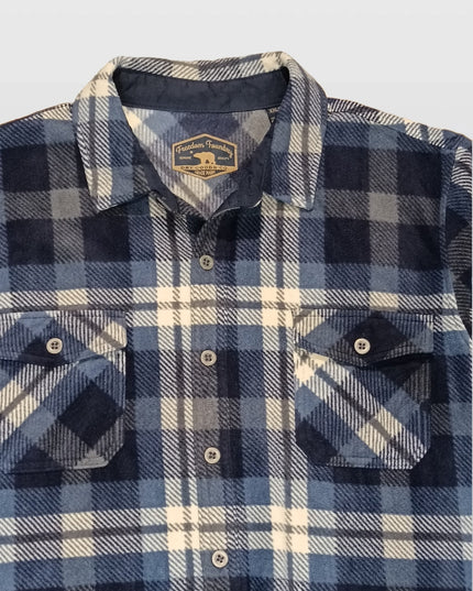 Freedom Foundry Men’s Navy Flannel Shirt – Classic Casual Shirt