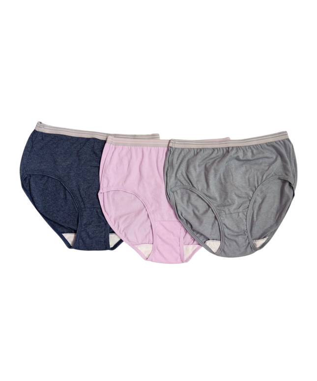 Fruit of the Loom Women's Cotton Low-Rise Brief Underwear, 3-Pack - 6