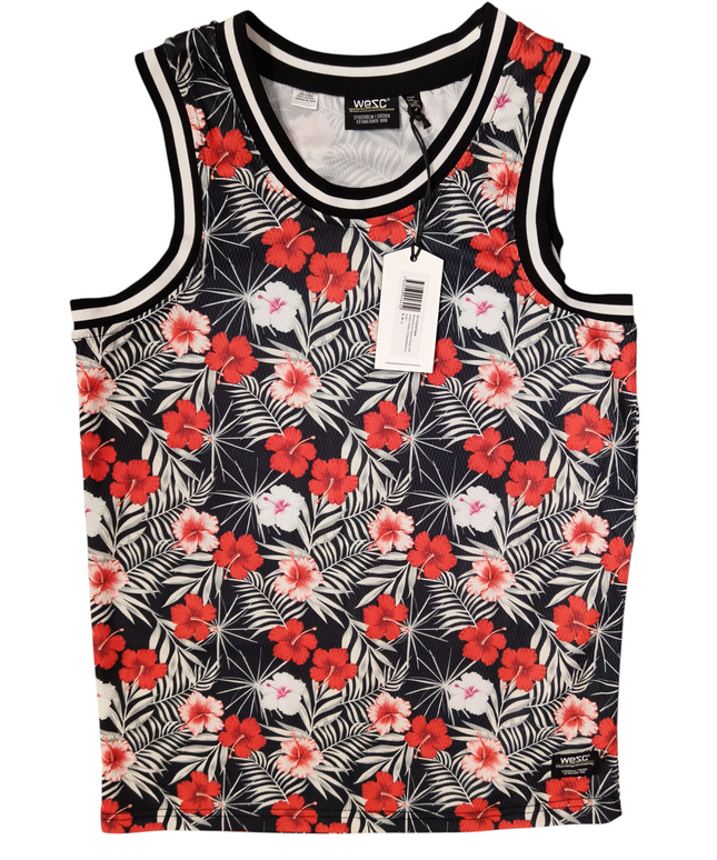 Wesc Women's T-shirt black color Ziad red and white