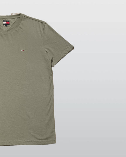 Tommy Jeans Men’s Olive Cotton T-Shirt