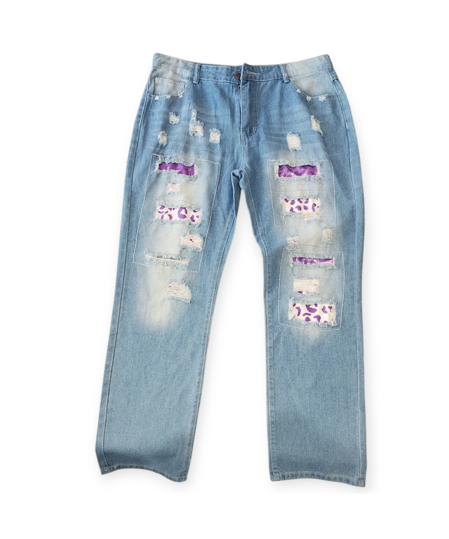 WOMEN'S RIPPED JEANS LIGHT BLUE