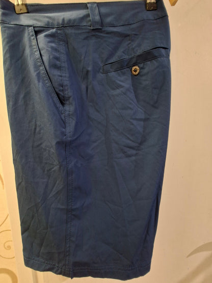 Close-up of Silver Bait navy shorts pocket and button