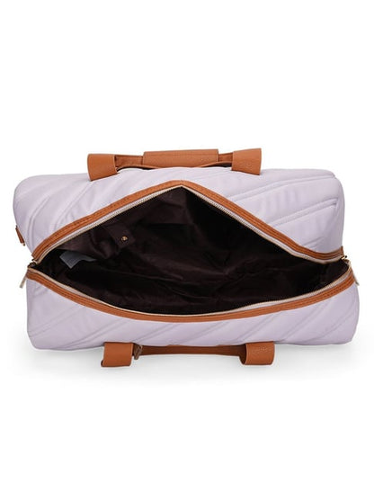Dkny Lavender Bias Woven Design Medium Soft Sided Duffle Bag