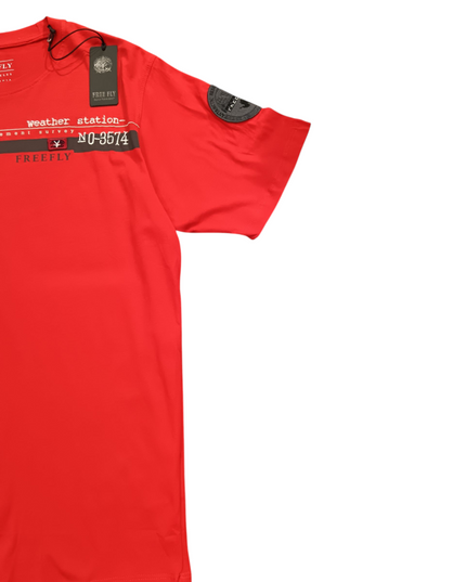 FREE FLY SPORTSWEAR  RED MEN T-SHIRT